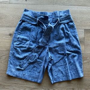 Boden Women's Denim-Style Tie Waist Shorts in Blue